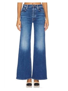 Anthropologie Mother Size 32 Wide Leg Jeans The Tomcat Roller Sneak Sixth Sense